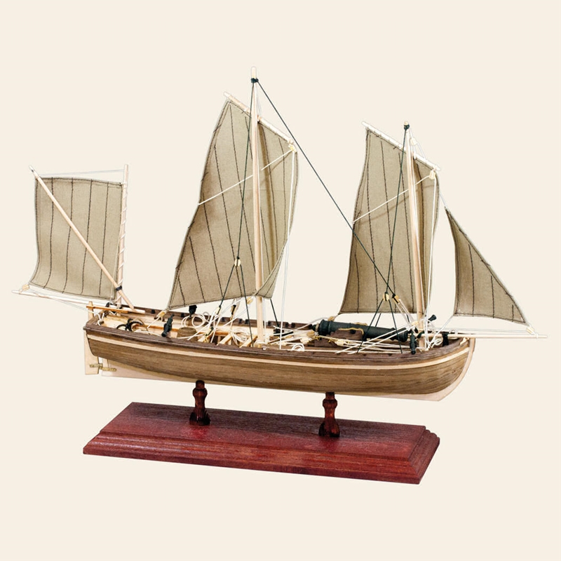 Klick zeigt Details von Echtspant-Schiffsmodellbausatz bewaffnete Schaluppe 18. und 19. Jahrhundert - M 1:50