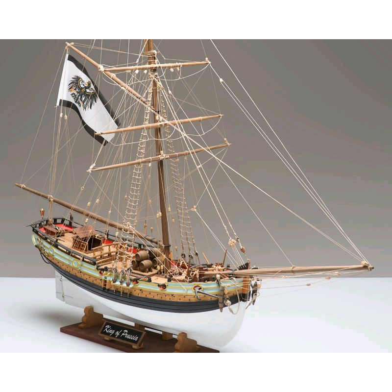 Klick zeigt Details von Bausatz King of Purssia - Schmugglerschiff 18. Jh. - M 1:42