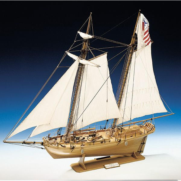 Klick zeigt Details von Modellbausatz Schiffsmodell Toppsegelschoner Alert - amerikanischer Zollkutter - 18. Jh. - M 1:25