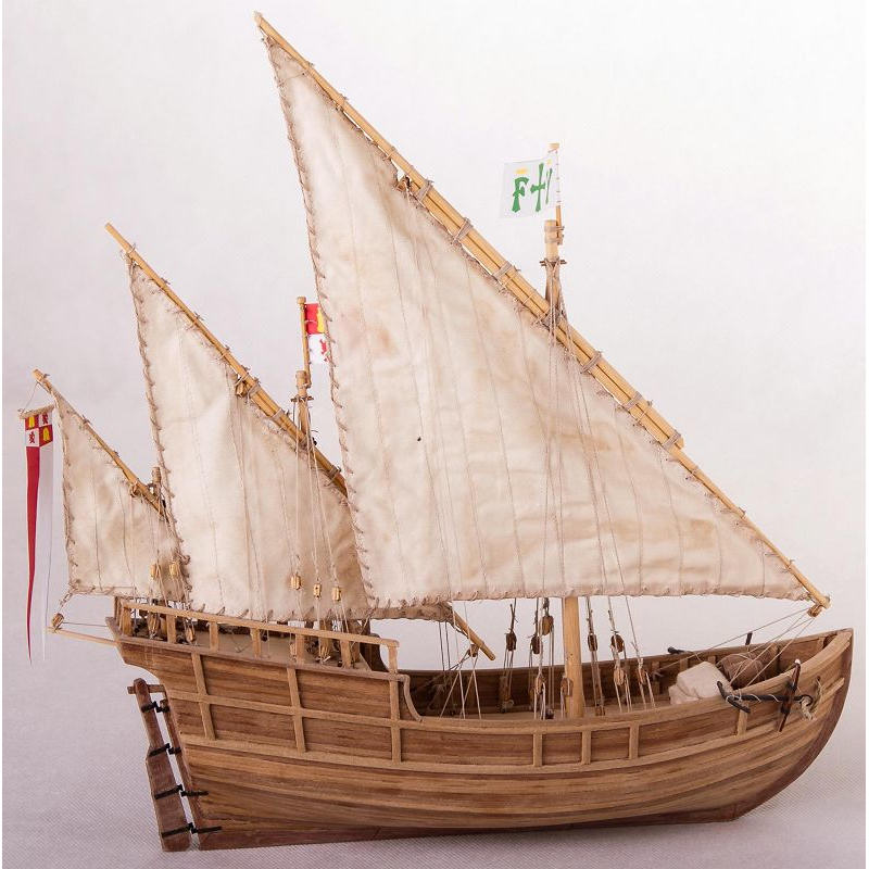 Klick zeigt Details von Modellbaukasten Nina - spanische Karavelle der Kolumbusflotte von 1492 - M 1:72