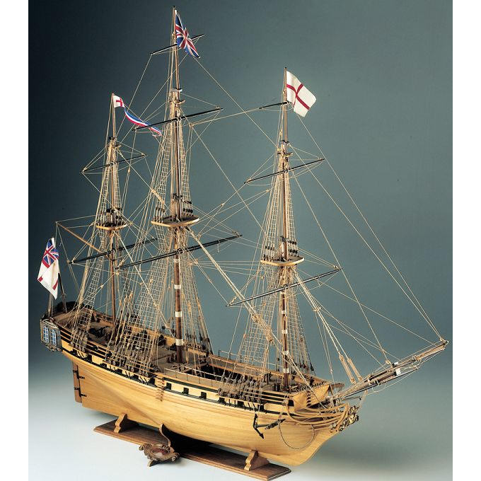 Klick zeigt Details von Modellbausatz Schiffsmodell HMS Unicorn - englische Fregatte - 18. Jh. - M 1:75