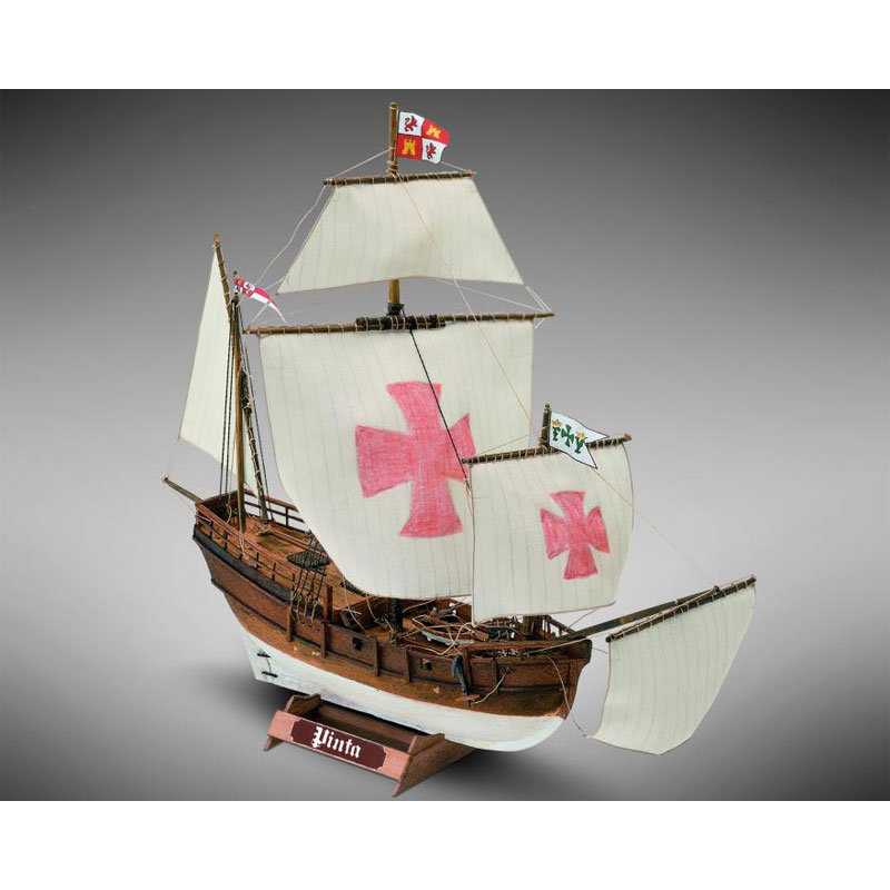 Klick zeigt Details von Bausatz Pinta - spanische Karavelle der Kolumbusflotte von 1492 - M 1:106 (Mini Mamoli)