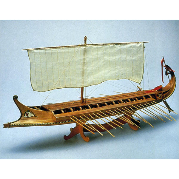 Klick zeigt Details von Baukasten antikes Schiffsmodell Griechische Bireme - M 1:35