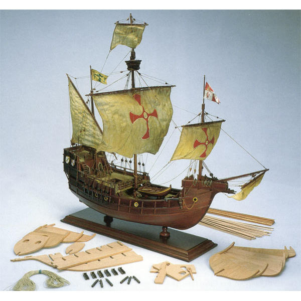Klick zeigt Details von Modellbaukasten Schiffsmodell Santa Maria - Kolumbus Flotte von 1492 - M 1:65 (Amati)