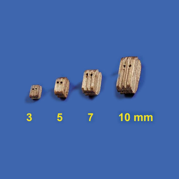 Klick zeigt Details von Doppelblock Holz dunkel 10 mm (Krick)