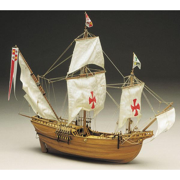 Klick zeigt Details von Modellbaukasten Pinta - spanische Karavelle der Kolumbusflotte von 1492 - M 1:50