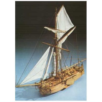 Klick zeigt Details von Bauplan Holländisches Kanonenboot um 1830 - M 1:43