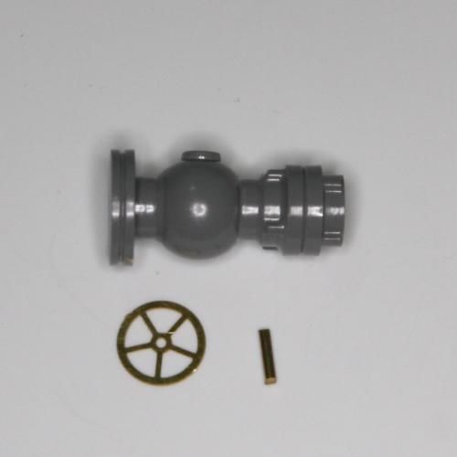 Klick zeigt Details von Schlauchanschluss mit Ventil und Gegenflansch grau Ø 5 mm