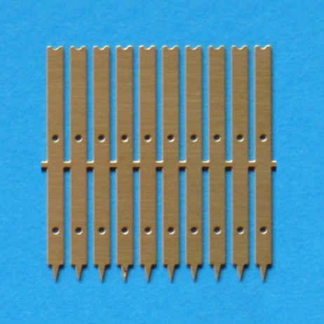 Klick zeigt Details von Relingstütze geätzt mit 2 Durchzüge Flach Höhe 18 mm 10 Stück - M 1:50