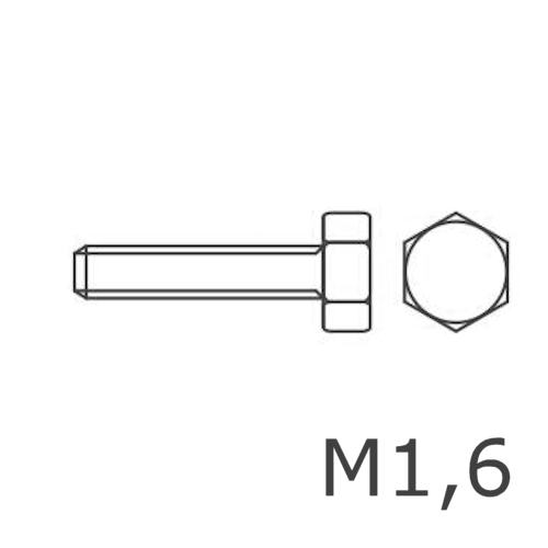 Klick zeigt Details von Sechskantschraube Messing M1,6  5 mm