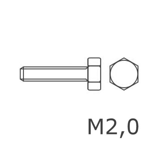Klick zeigt Details von Sechskantschraube Messing M2 12 mm